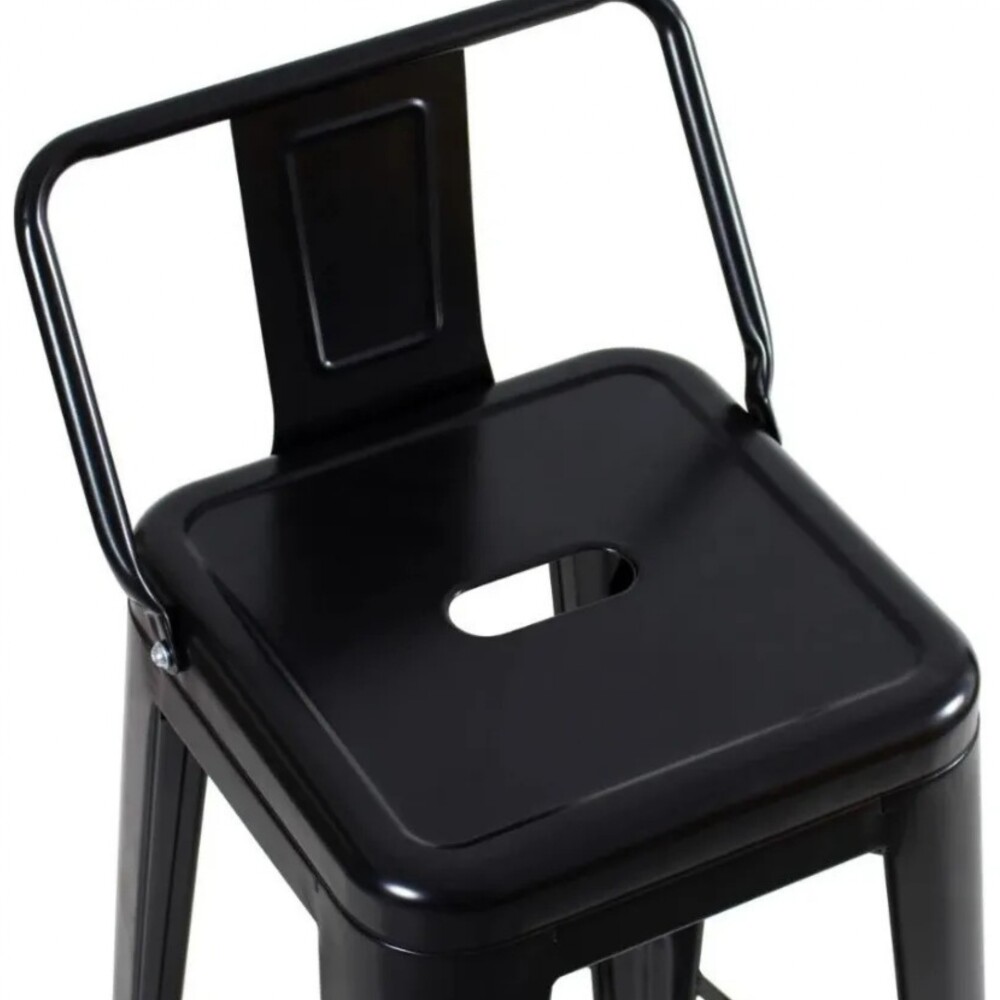 Taburete Con Respaldo - Tolix Negro