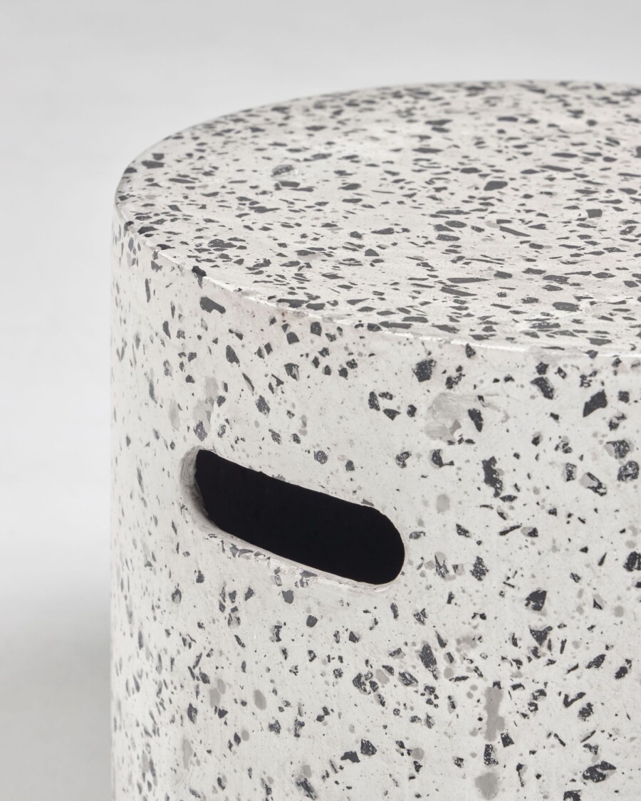 Reposapiés exterior Jenell terrazo blanco Ø 35 cm