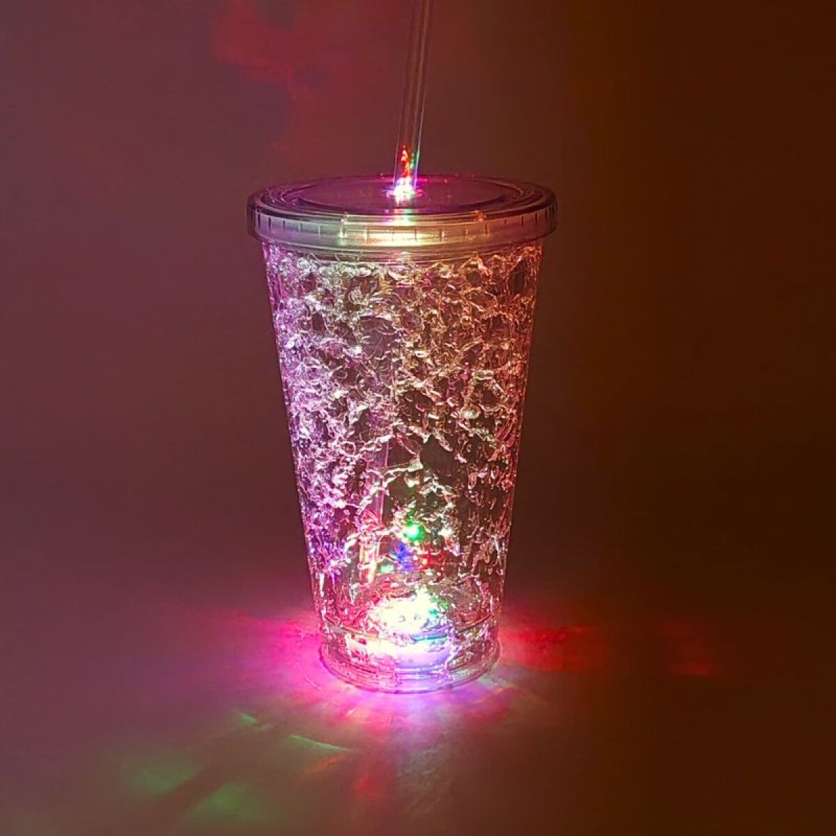 Vaso Craquelado con Luz - Blanco 