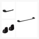 Set De Accesorios Negro Mate Incluye 2 Perchas, Portarollo Y Toallero Barral 40Cm. Epuyen Fv 000