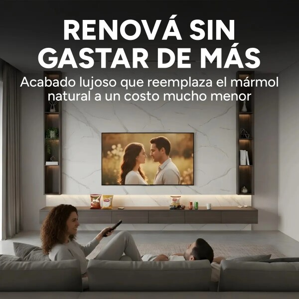 Placa PVC Símil Mármol Utilizables 2,2X1,22 Resistente 3Mm Mármol Blanco Gris Claro 2