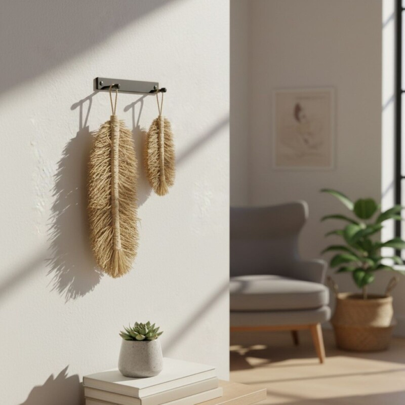 SET DECO HOJAS COLG BEIGE 2PZAS Unica