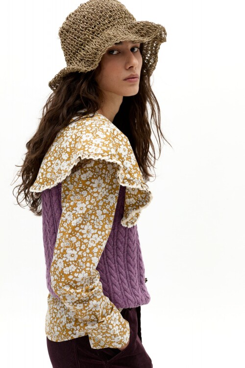Camisa Aurelia en Algodón Selma Mustard Flowers