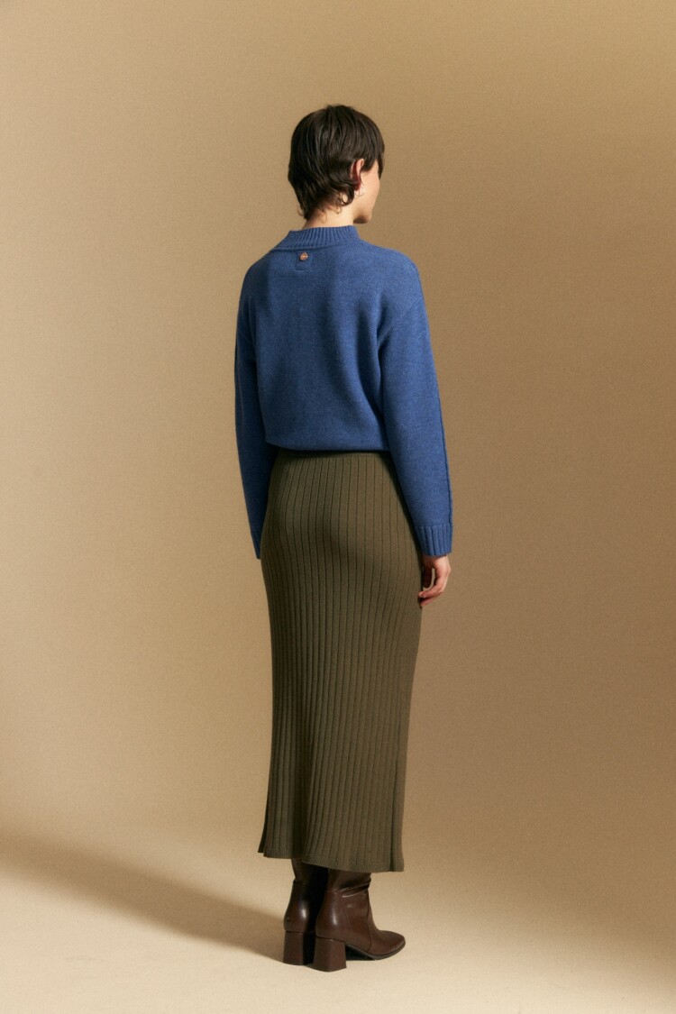 FALDA PUNO Verde Musgo