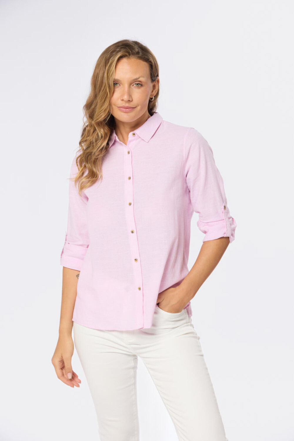 CAMISA DE LINO Rosado