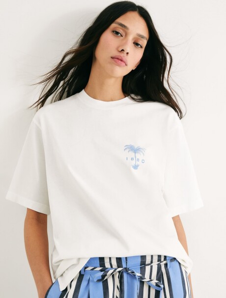 CAMISETA MANGA CURTA OVERSIZED BLANCO
