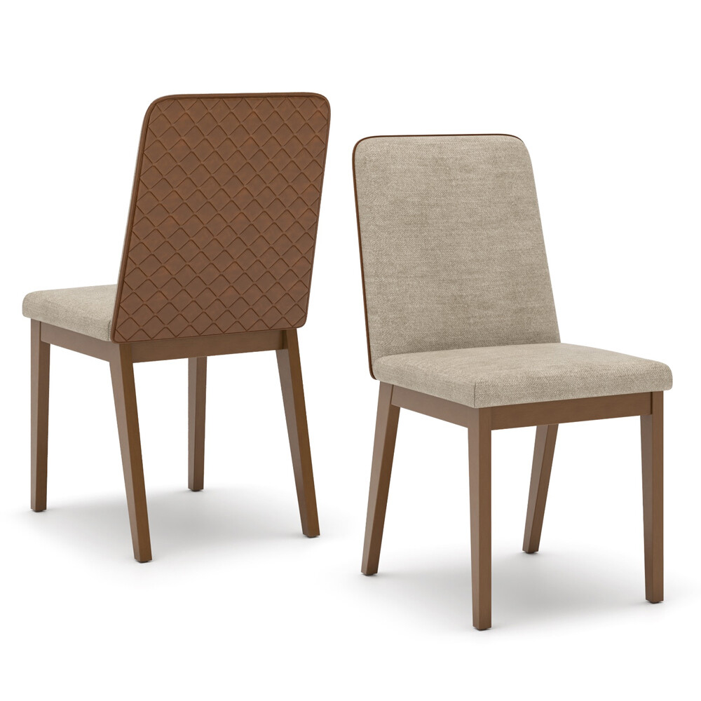 SILLA TAPIZADA PACK X2 CARAMELO LINO