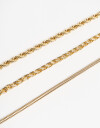Collares Largos Metal Collar Largo Mix Cadenas - Dorado