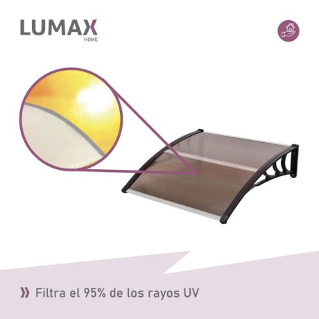 Alero Policarbonato Transparente Y Soporte Negro 1.0 X 0.6 M Marrón