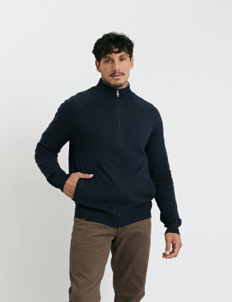 470981 CARDIGAN HARRINGTON LABEL Azul Oscuro