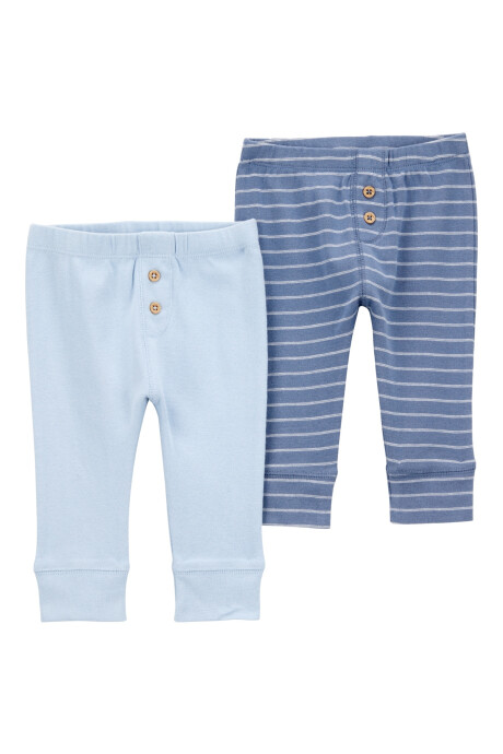 Pack dos pantalones de algodón, azules Sin color