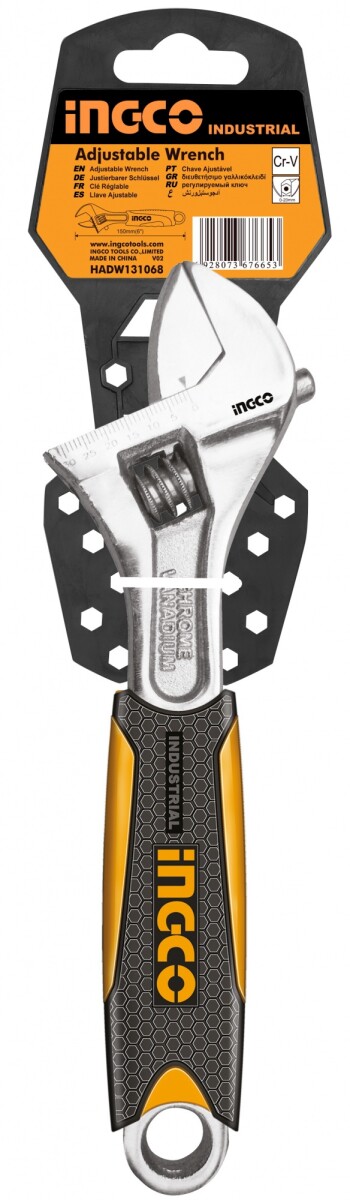 LLAVE FRANCESA AJUSTABLE MANGO GOMA AJUSTABLE 10´´(25CM) INGCO HADW131108 ABRE 3 