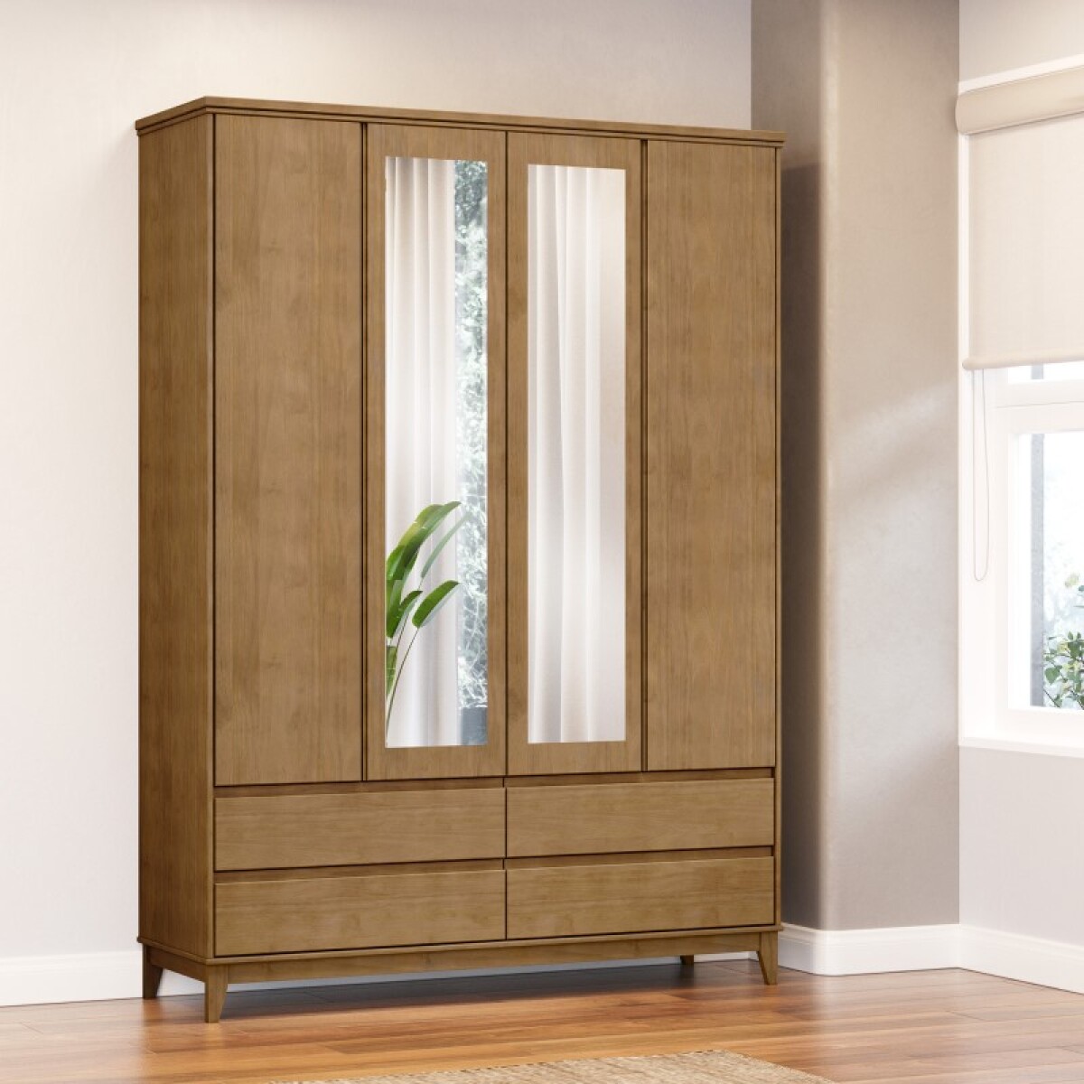 Ropero Prata 4 Puertas + 4 Cajones Natur 