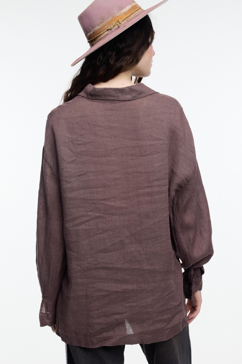 CAMISA MANGA LARGA Marron