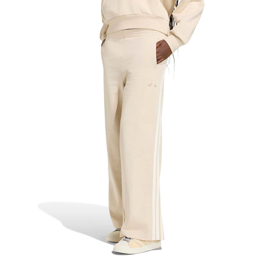 Pantalon de Mujer Adidas Kit 3 Stripes Beige - Blanco
