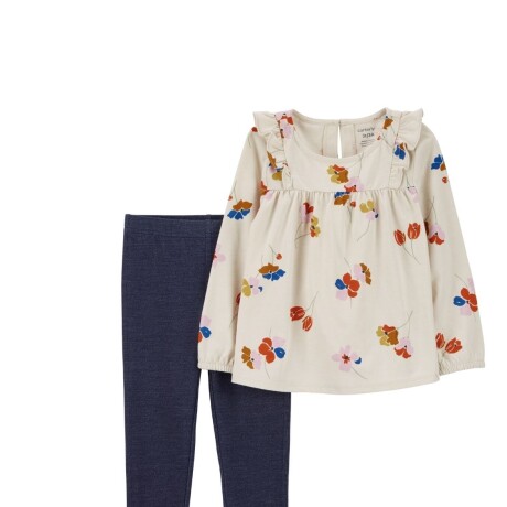 Conjunto Carters 2 Piezas Calza y Blusa Floral 2P829510 BEIGE-AZUL