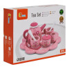 Juego de Té Rosa en Madera Viga Juego de Té Rosa en Madera Viga