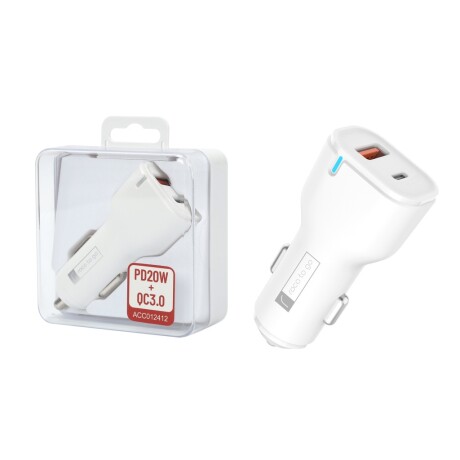 Cargador Inteligente Auto Roca To Go 20W Usb A Qc 3.0 Ub BLANCO
