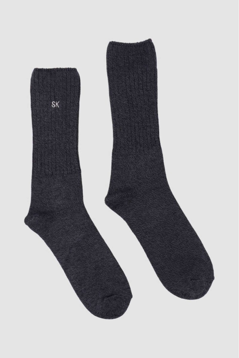 Medias abrigo algodón melange - Negro 