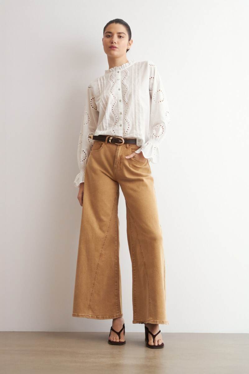 Camisa romántica blanco