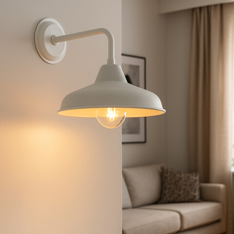 Aplique pared pantalla metalica blanco E27 Ø310mm JU0234