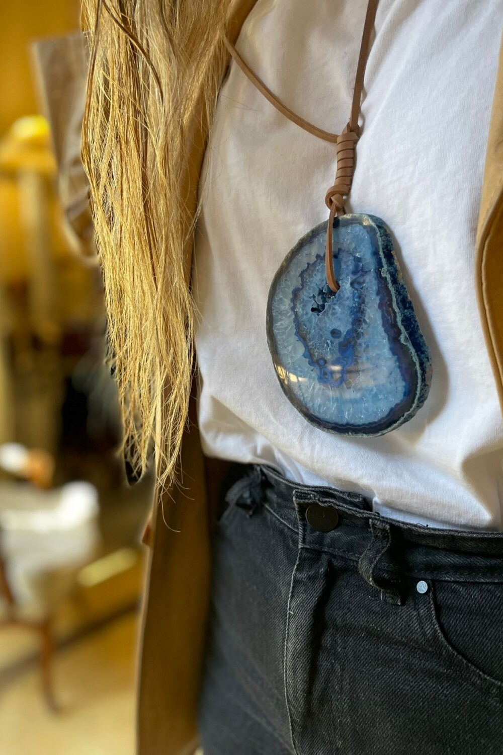 Simple Ágata Necklaces Azul
