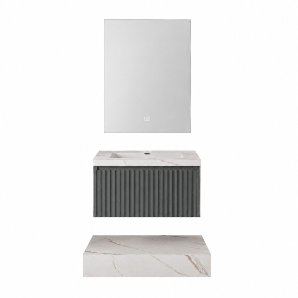 MUEBLE DE BAÑO CON ESPEJO LUZ LED MODELO 6069-60 / MUEBLE + ESPEJO LED - 60 cm Mueble De Baño Con Espejo Luz Led Modelo 6069-60 / Mueble + Espejo Led - 60 Cm