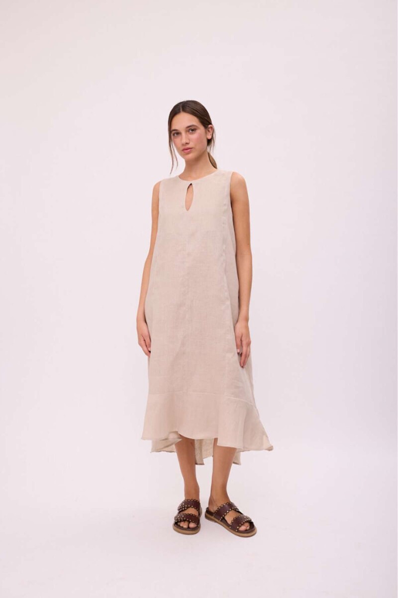 VESTIDO POLK LONG - Beige 