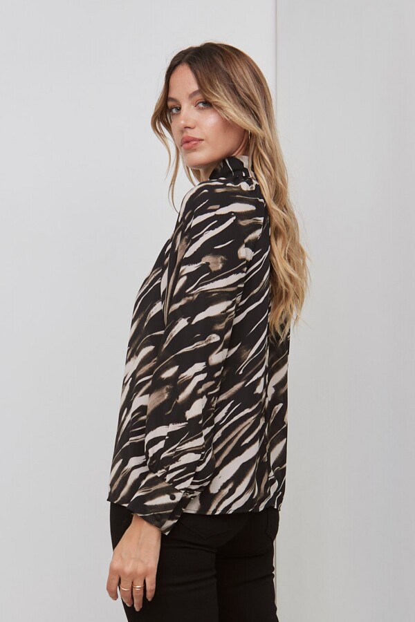 Blusa Printed MULTI/NEGRO