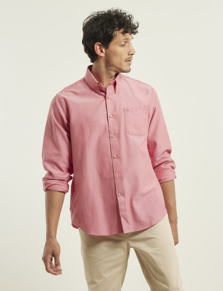 012487 CAMISA HARRINGTON LABEL Rojo