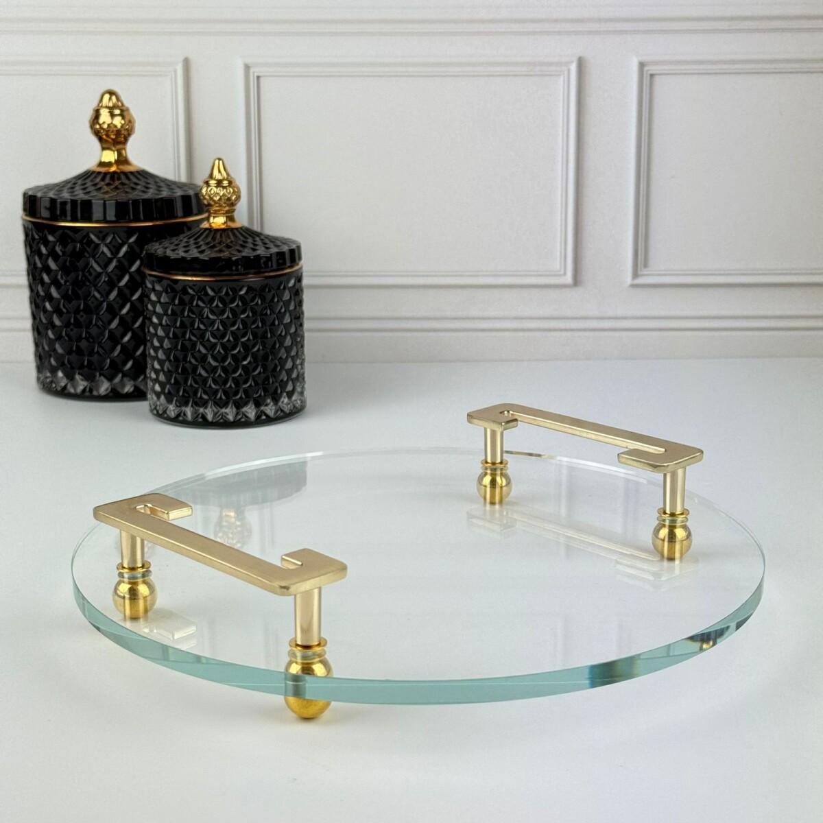 Bandeja Vidrio Circular Decorativa Ø25cm 