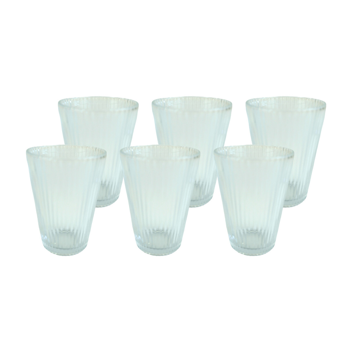 VASO VIDRIO X6PCS 290ML 6.8X9CM 794GR LABRADO DIF CAJA DISPLAY 