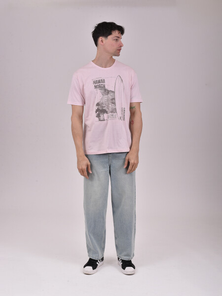 REMERA HAWAII ROSA CLARO