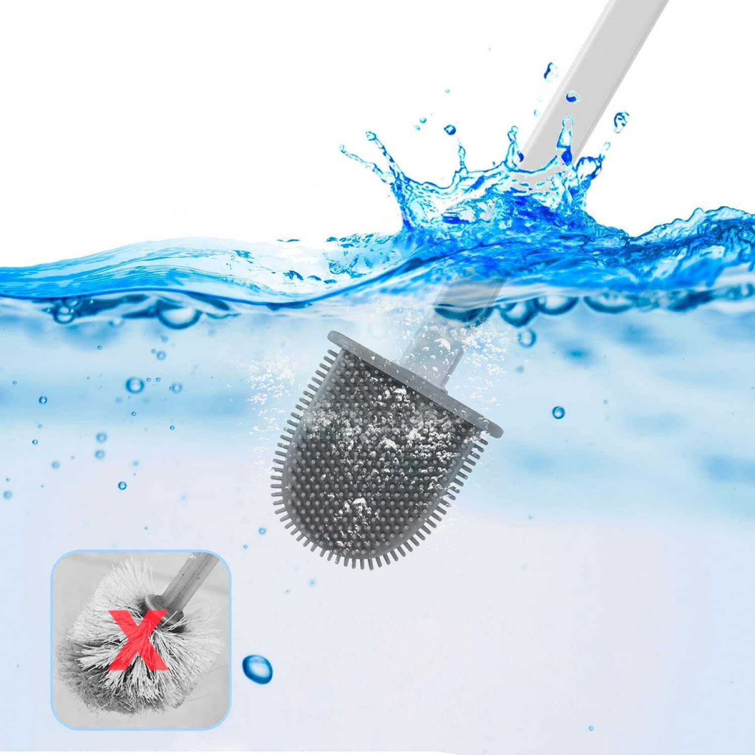 Cepillo Escobilla Para Water Inodoro Baño Higenico Calidad - variante color  BLANCO — Atrix