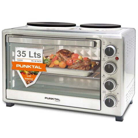 PK_36 HORNO ELECTRICO 35 LITROS 2 DISCO INOX PUNKTAL Pk_36 Horno Electrico 35 Litros 2 Disco Inox Punktal