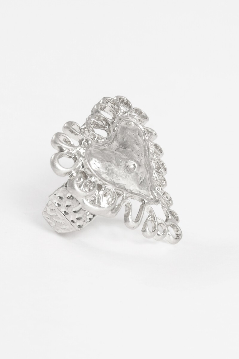 Anillo ajustable cora antique plateado