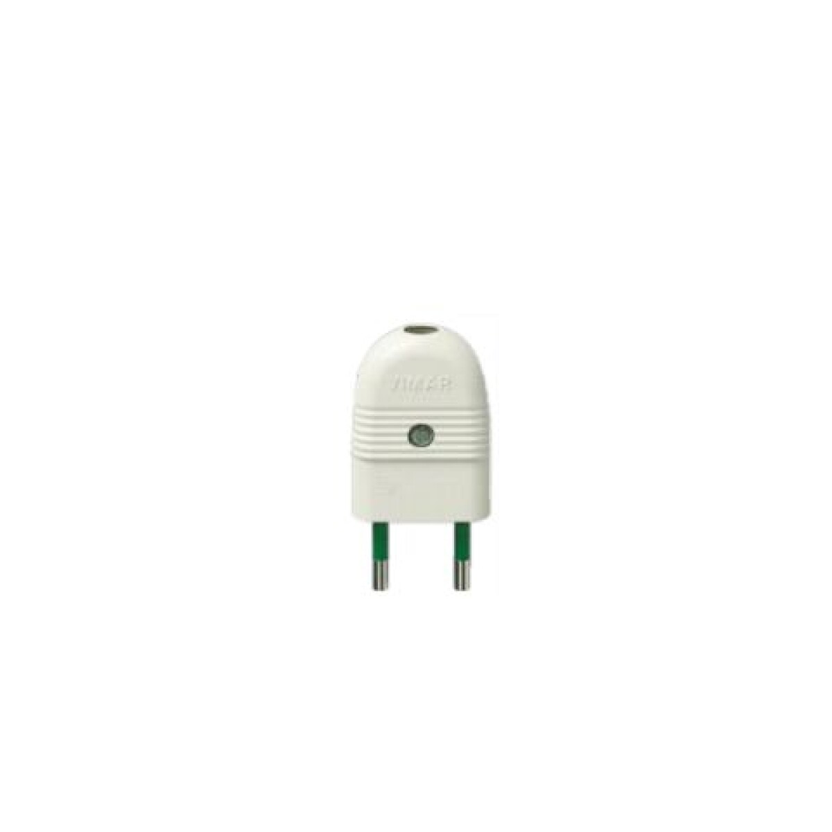 FICHA MACHO 2X10A REFORZADA. BLANCO 