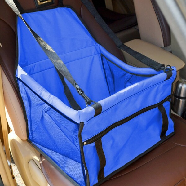 Bolso Transportador De Mascota Perro Gato Para Auto Viaje Variante Color Azul