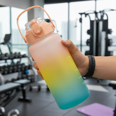 Botella Caramañola Agua 2Lt en Plástico con Sorbito y Manija Rosa