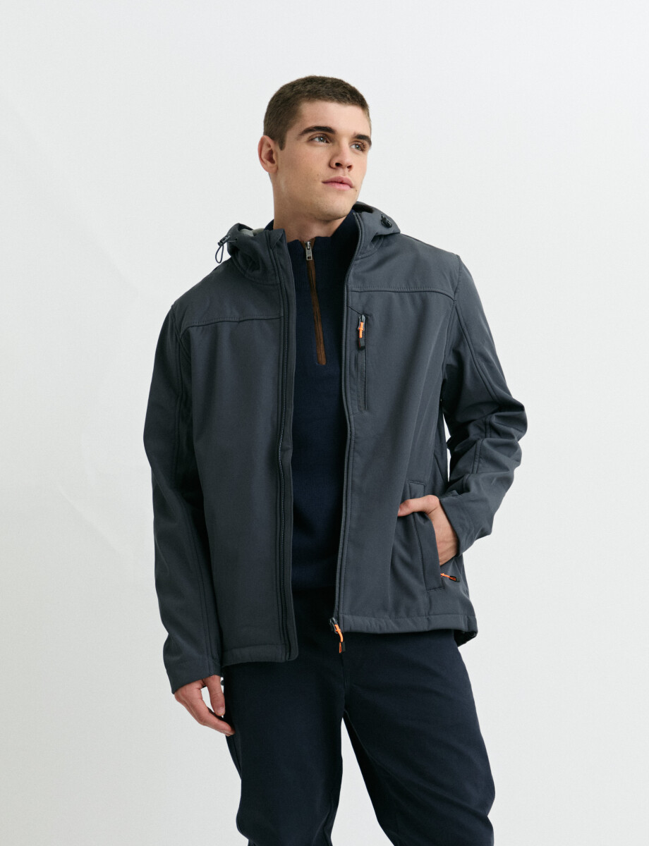 300550 CAMPERA HARRINGTON LABEL Gris Oscuro