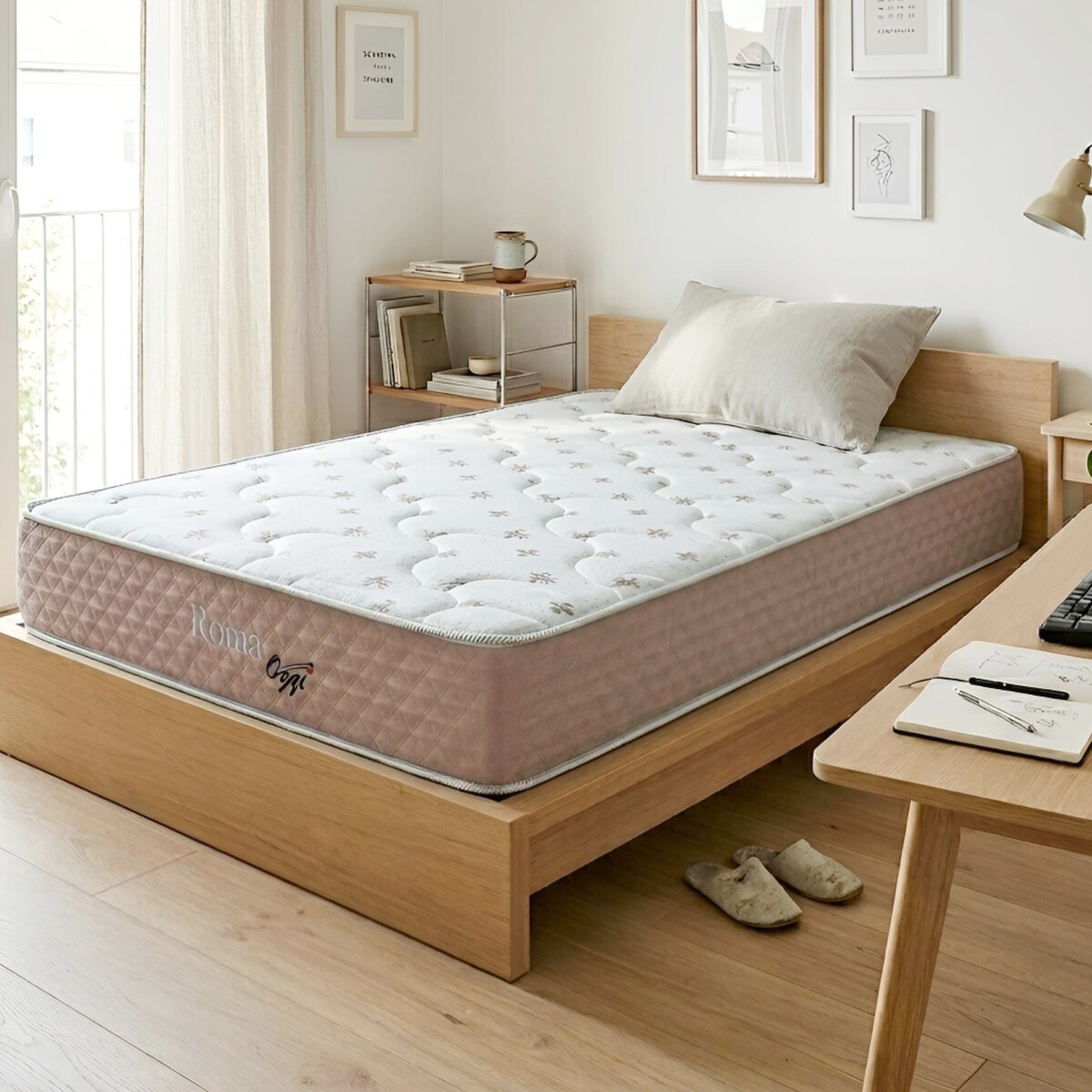 Colchón ROMA -1 Plaza 88 cm Ancho Espuma con base EPS - 88 x 188 x 20 cm - 80Kg 