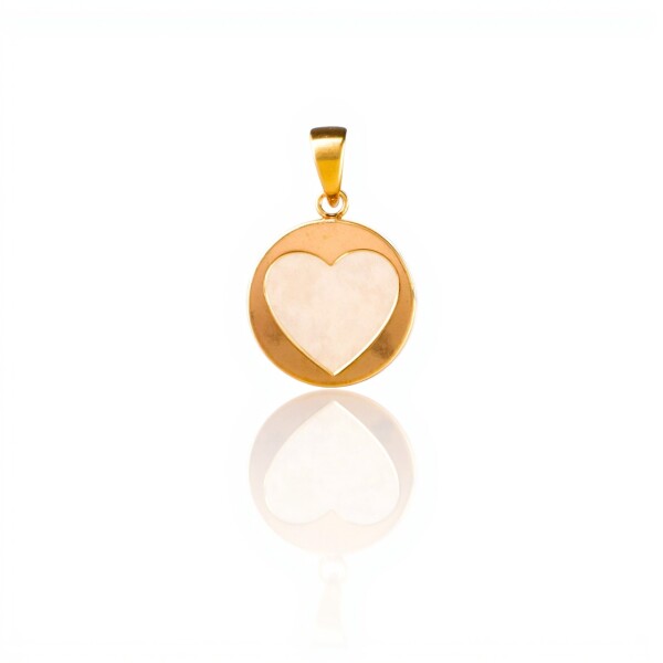 Dije Corazón-Oro bajo-Piedra Nácar-CP8570 conpiedra