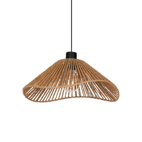 Lámpara colgante E27 decora con hilos papel marrón EG6234
