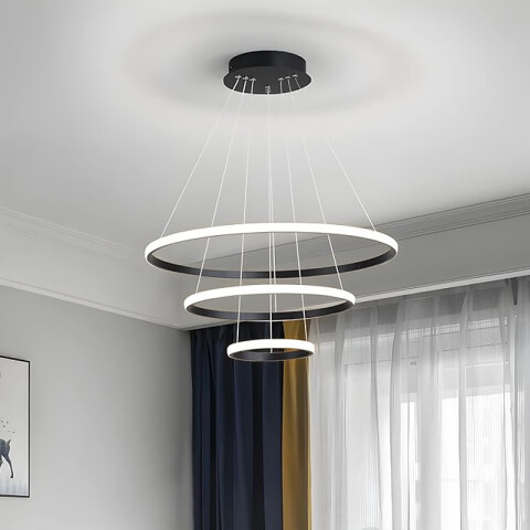 Lámpara colgante LED 90W 3 aros luz hacia afuera IX4596
