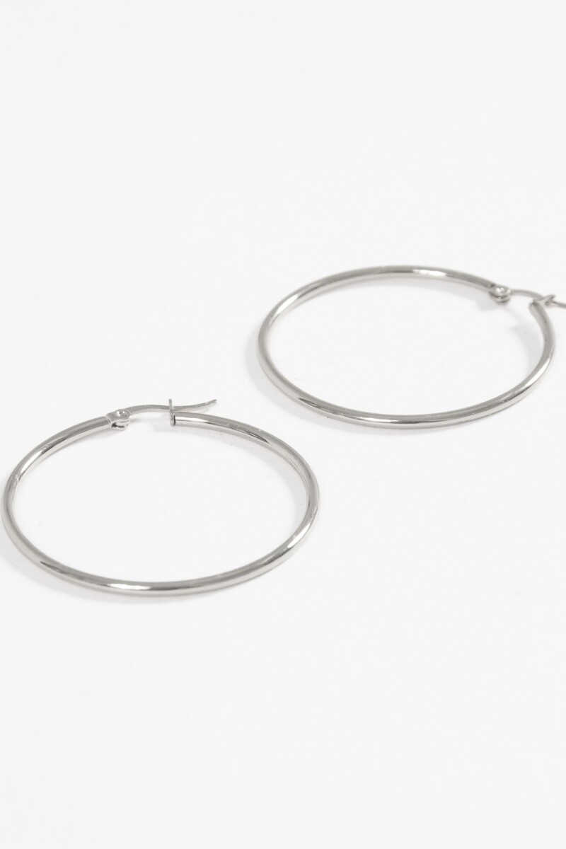 Aros acero extra large plateado