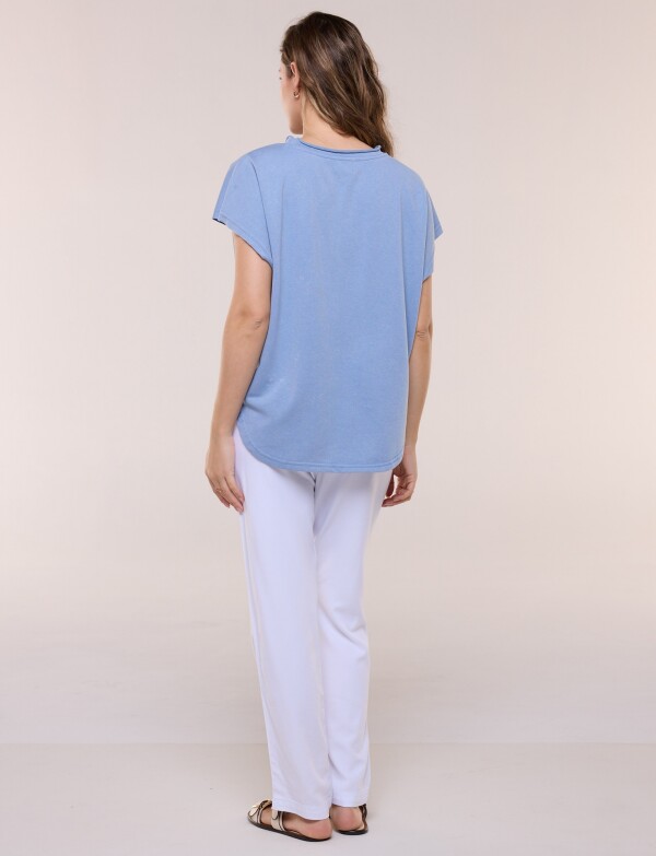 Remera De Algodón Dolman CELESTE
