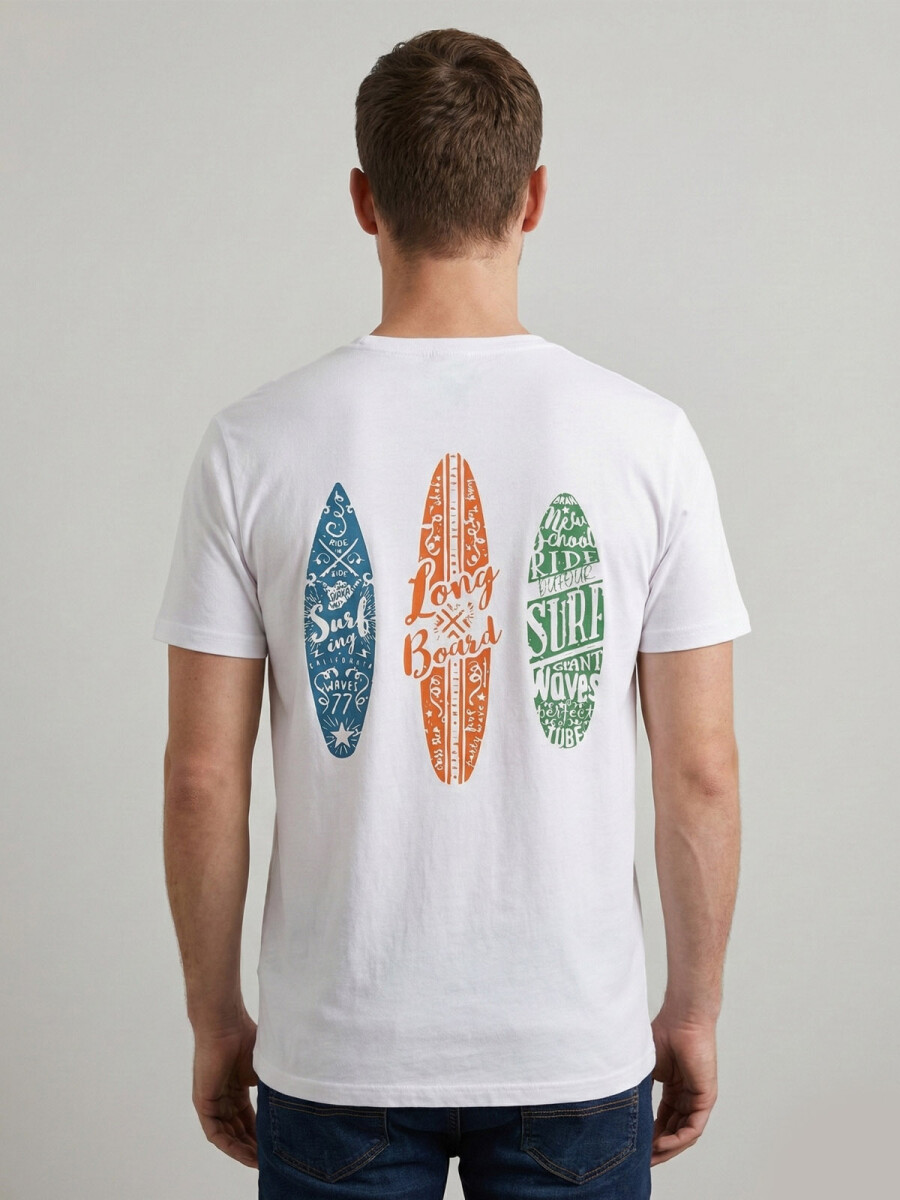 T-SHIRT TABLAS DE SURF - BLANCO 
