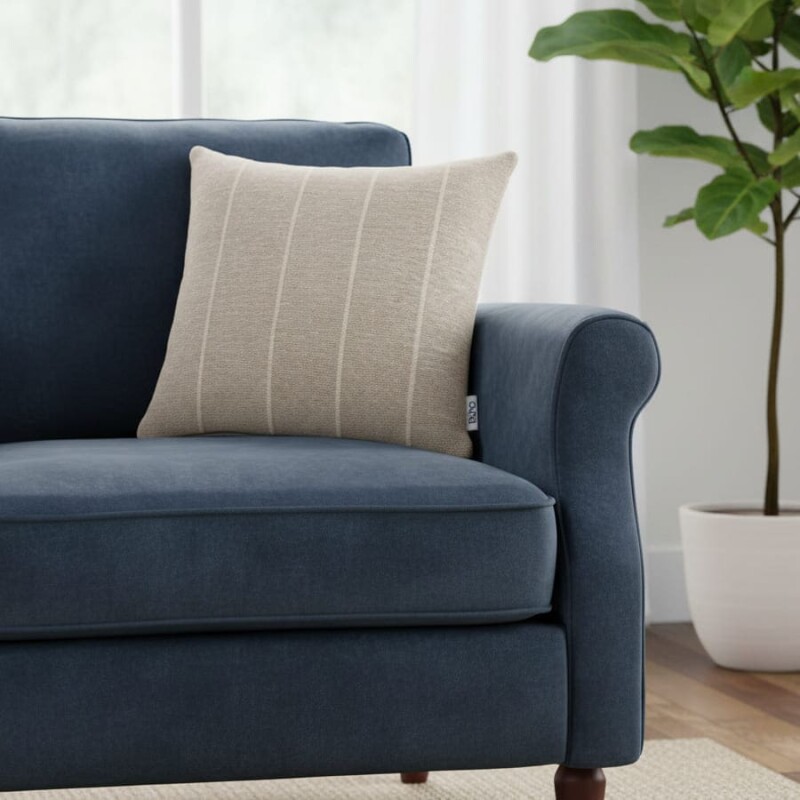 Funda de almohadón algodón 45x45cm Rayas Greige