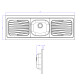 PILETAS DE COCINA MESADA CENTRAL 1500X525 C VALVULA 3 ½ 000