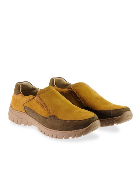 Zapato de cuero sin cordones Marron